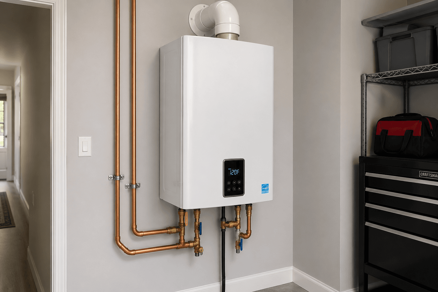 Tankless water heater installation