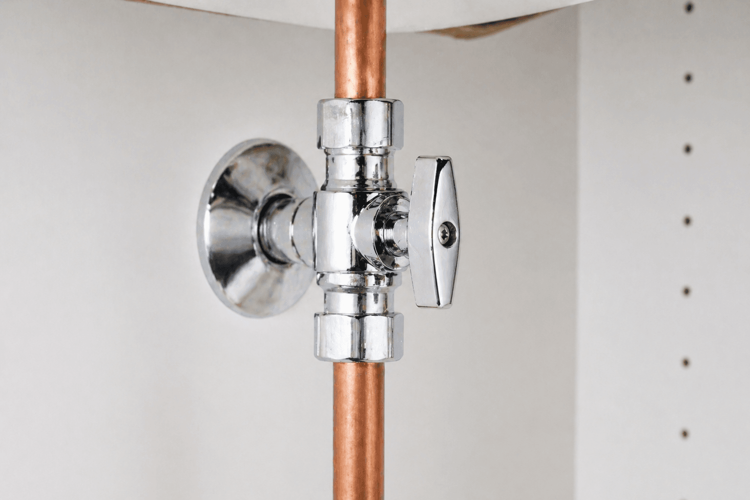 Gas shutoff valve and copper piping